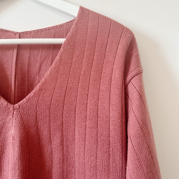 ⛱️ 2/20$ Mimz O/S old pink v neck sweater rose dawn - Picture 5 of 9